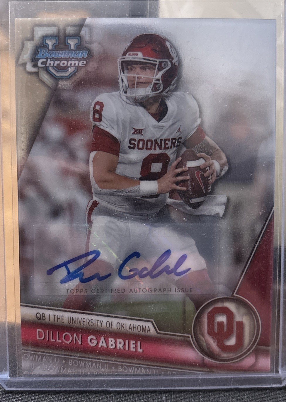 Dillon Gabriel 2023 Bowman University Chrome Auto #150 Oklahoma Sooners