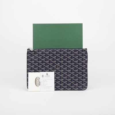 ちょん　GOYARD ポーチ Goyard Grey Chevron Print Coated Canvas Pochette Senat PM