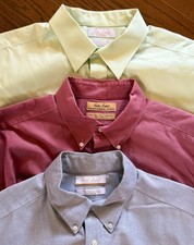 Roundtree Yorke GOLD LABEL Dress Shirt 17.5x35 Pinpoint Non Iron EZ Wash x 3