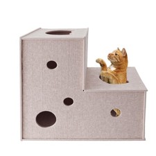 Cat Tunnel for Indoor Cats, Large Felt L-Shape Cat Play Tunnels, Interactive ...