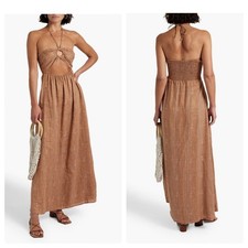 NWT Anthropologie X Faithfull The Brand La Costa Cutout Printed Linen Maxi Dress