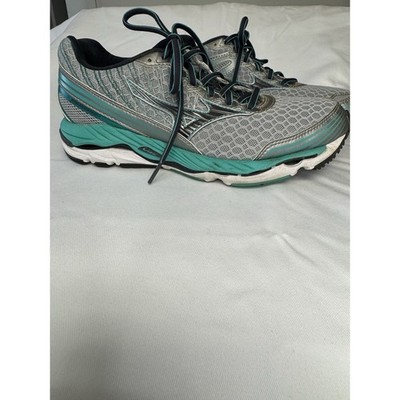 Mizuno Wave Paradox 2 Womens Running Shoes Grey Teal Silver Sneakers Sz 8.5