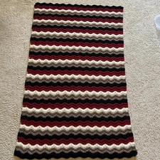 Handmade Crochet Afghan Small Blanket Throw Lap Crib Blanket  52x34