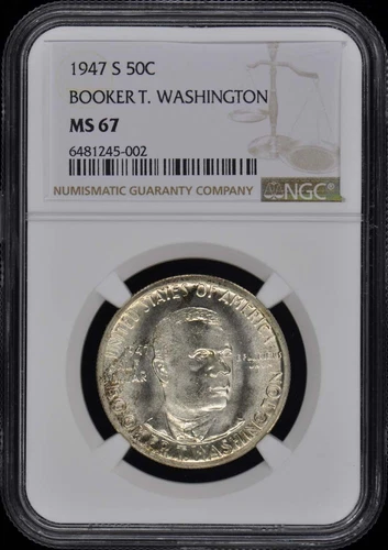 WASHINGTON, BOOKER T. 1947-S Silver Commemorative 50C NGC MS67