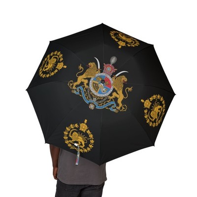Iran Flag Umbrella | Lion and Sun | Black | Pahlavi | Shah | MIGA | Imperial
