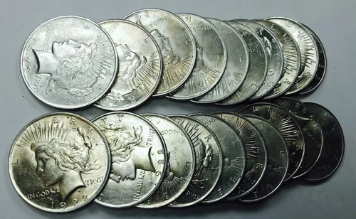 1922 & 1923 PEACE DOLLAR ROLL! 20 TOTAL COINS! BU+++! SPECTACULAR! NR #G2262