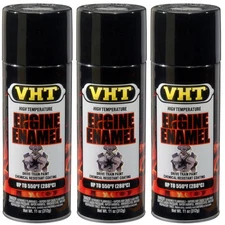 VHT High Temp Paint VHTSP124 (3-PACK); Engine Enamel 11oz Gloss Black 550°F