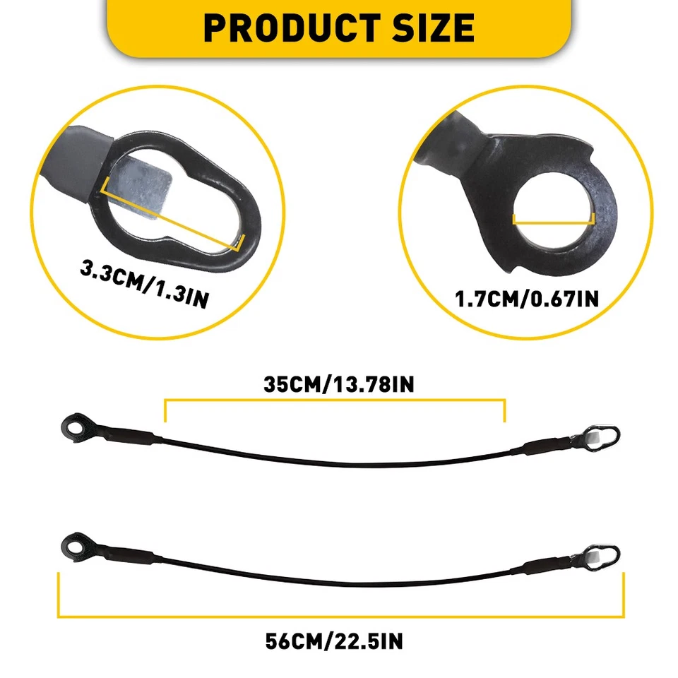 Пара тросов поддержки задней двери для 1983-1996 Ford Truck F150 F250 F350 E3TZ9943052B - Изображение 2 из 4