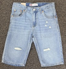 NEW Boys Levi  s 511 Slim Denim Shorts Size 16 Reg. - Distressed - 10  Inseam
