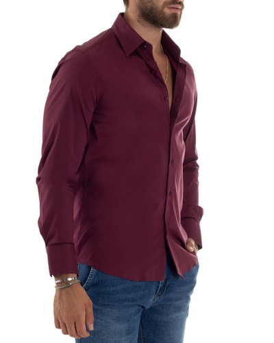 Camicia Uomo Con Colletto Manica Lunga Slim Fit Basic Casual Cotone - 第 31/36 張圖片