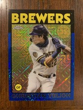 Christian Yelich 2021 Topps Update #86C-28 1986 Blue Mojo Refractor /150