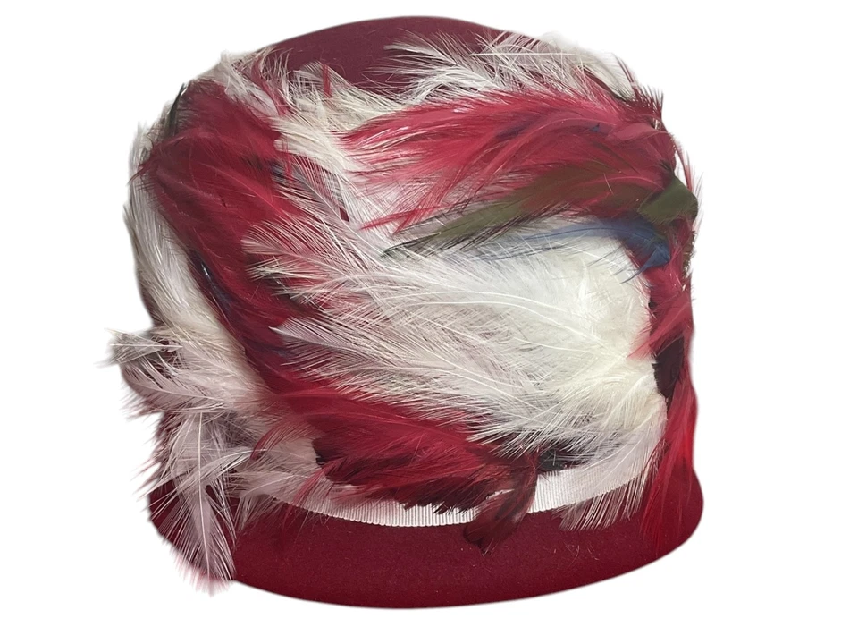 Vintage Mister T Exclusive Fedora Feathered Cloche Wool Hat - Image 4 of 4