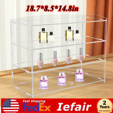 3 Tiers Jewelry Display Case Clear Collectibles Acrylic Cabinet for Home Store