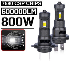 Kit 2 Ampoule LED H7 Phare Voiture 6500K Blanc Turbo Vision 12V 24V FR NEUF