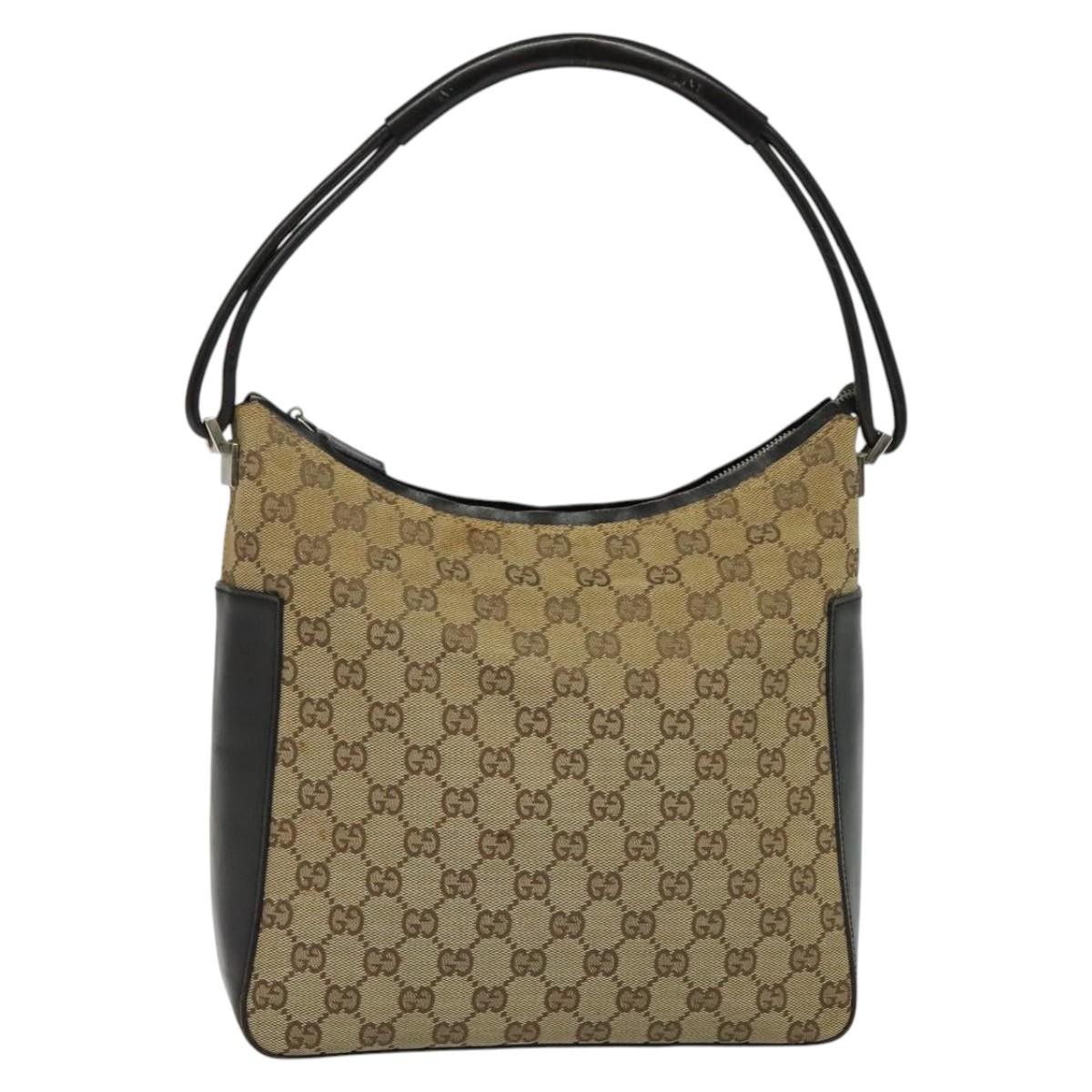 Gucci GG Beige Canvas Handbag Authentic Luxury Designer Bag
