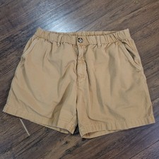 Chubbies Boomshakalaka Shorts Mens L Beige Tan 5โ Inseam Cotton Preppy USA Made