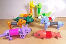 8 ANIMAL POP TUBES Telescoping Accordion-Style Figures Stretch Toys Party Favors