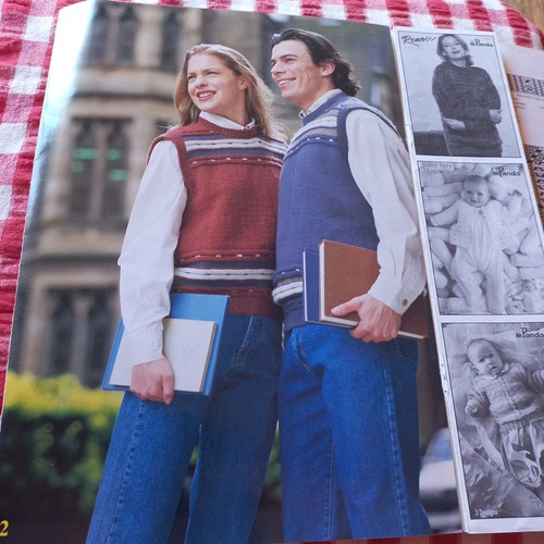 Panda PT012 Knitting Pattern Book 8 Ply Vests Womens Mens 3 Designs Size 10-20 - Picture 2 of 6