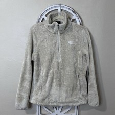 THE NORTH FACE womens medium 1/4 ZIP FURRY FLEECE PULLOVER BONE COZY SOFT