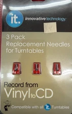 Innovative Technology ITRRS-300 Replacement Needles for Turntables 3 Pack