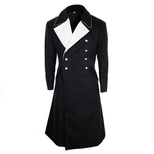 German M32 Black Gabardine Generals Coat - WW2 Repro Great Trench Jacket Army - product listing photo