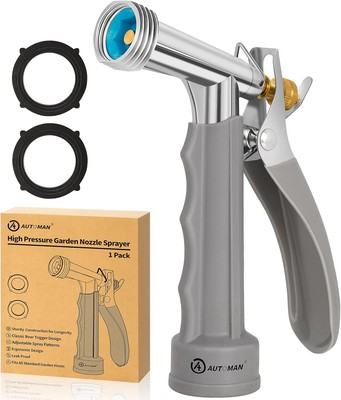 #ad AUTOMAN Full Size Garden Hose Nozzle High Pressure Pistol Grip Water Nozzle Spr $11.80