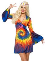 Hippie Neon Batikkleid - Karneval FaschingskostüM - Hier Kommt Der