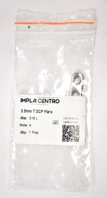 Impla Centro 3.5mm T DCP Plate Stainless Steel Replacement 4 Hole MDR-071293