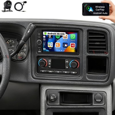 For 2003-2006 GMC Sierra 1500 2500 Wireless Carplay Stereo Radio Android 15 GPS