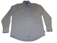 English Laundry Mens Size 15.5 34/35 Blue Check Long Sleeve Button Shirt