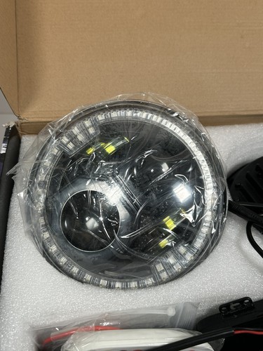 SUPAREE 7 inch LED Headlights RGB Halo Ring Angel Eyes - 1997-2018 Jeep Wrangler - Picture 6 of 9