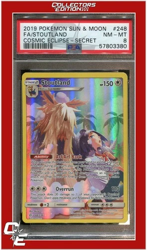 Cosmic Eclipse 248 Full Art Stoutland Secret PSA 8