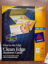 Avery 8869 BUSINESS Cards Print to Edge 2 Sided Clean Edge Inkjet 120 Cards