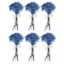 6 Pcs Mini Dried Flower Bouquet Baby's Breath Boho DIY Gift Dark Blue