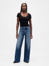 Gap 27 Petite 4 Petite High Rise Stride V-Waist Wide-Leg Jeans NWT  815730