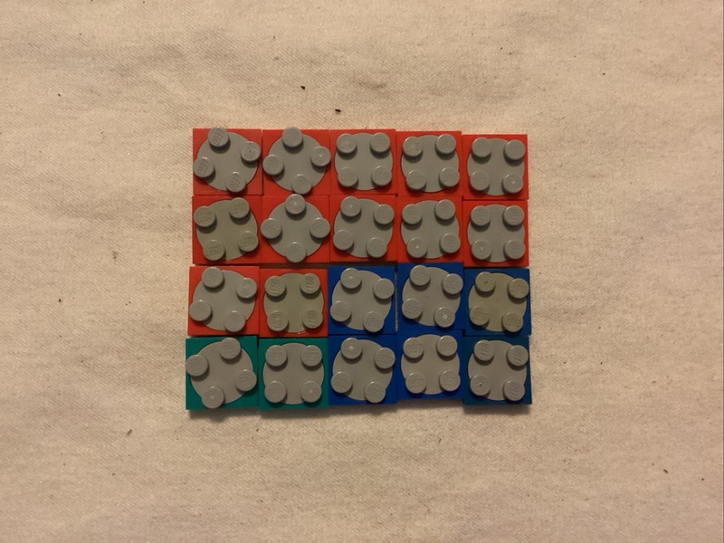 Lego Part Turntable 20 2 x 2 Plate 3680 with Top 3679 Light Bluish Gray
