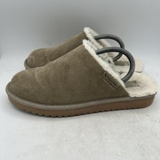 Koolaburra by UGG Sonele Women  s 9 Taupe Suede Slip-On Faux Fur Comfy Slippers