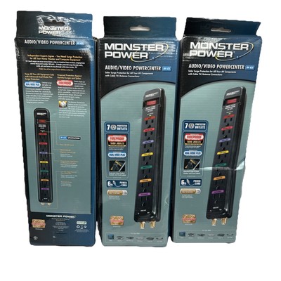 3 Of Monster Power AV 625 Audio/Video PowerCenter With 7 Protected Outlets