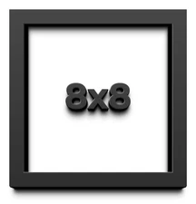 8x8 Shadow Box Frame Black | 1 inches Deep Real Wood Contemporary Shadowbox Disp