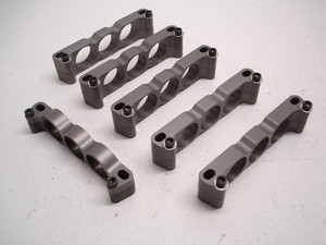 6 NASCAR BILLET ALUMINUM TRIPLE 1" BRAIDED LINE / HARD OIL LINE BRACKETS MOUNTS
