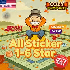 Monopoly Go Stickers Card⚡COZY COMFORTS⚡1-6STARS⚡ TRUSTED SELLER⚡ NEW ALBUM