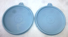 Lot of 2 Vintage Tupperware A-Tab Replacement Lids 4.5" Country Blue #215 — photo 1