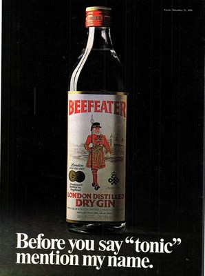 Vintage Werbung für BEEFEATER London Distilled Dry Gin (5) Original 1970 Print Ad