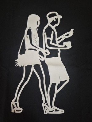 Uniqlo MOMA Julian Opie Unisex Black Short Sleeve T-Shirt (Size S)