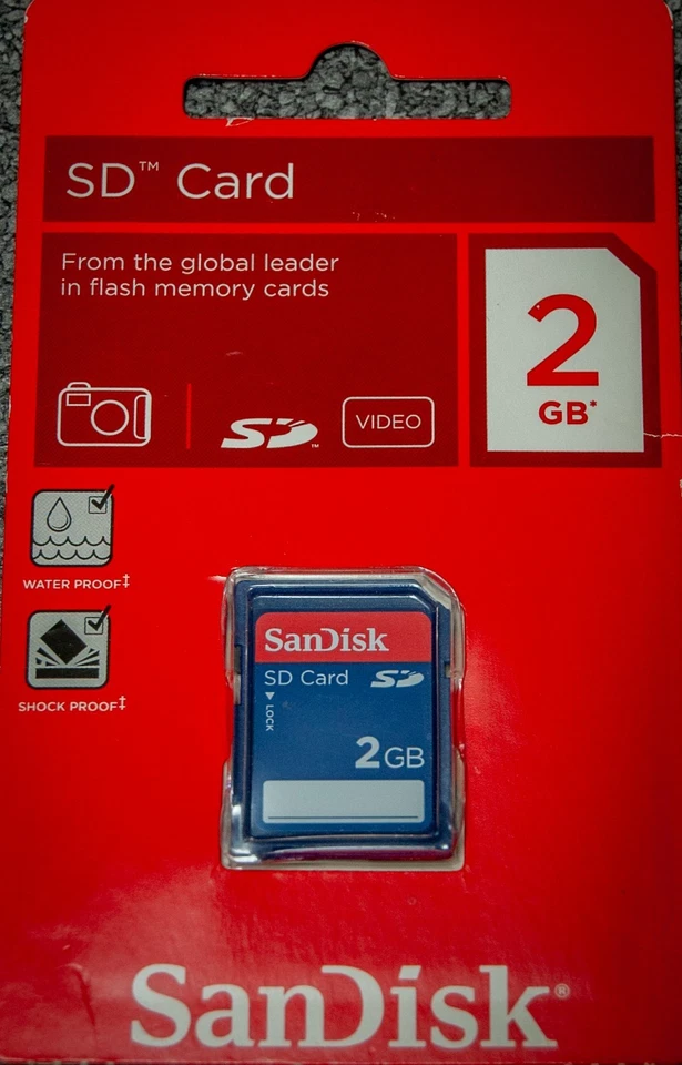 NEW SanDisk 2 GB Class 2 SD Secure Digital Flash Memory Card (SDSDB-002G-B35) - Image 2 of 4