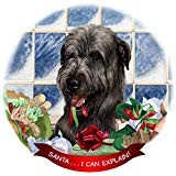 Irish Wolfhound Black Dog Porcelain Ornament Pet Gift 'Santa. I Can Explain '
