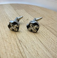 Vintage Silver Tone Fleur De Lis Cufflinks