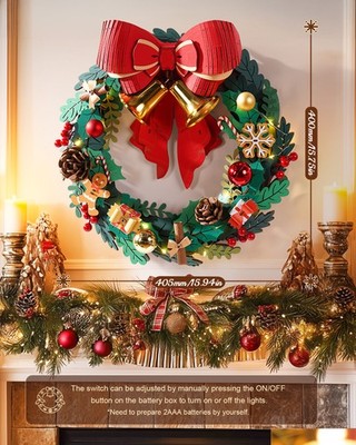 Rolife 3D Holzpuzzle DIY Christmas Wreath Home Decoration for Adults Xmas Gift