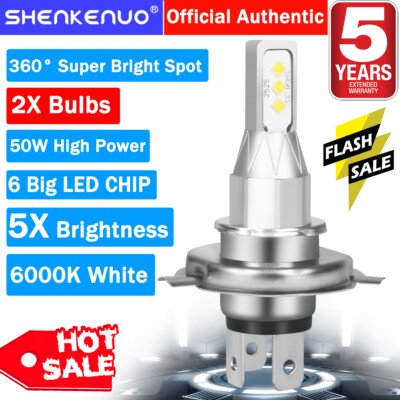 2X H4 9003 LED Headlght Bulb 6000K Super Whte BY For Polars RMK 700