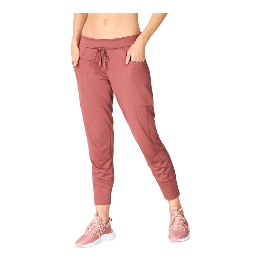 Fabletics Sleek Knit Rose Drawstring Joggers, Sid… - image 1